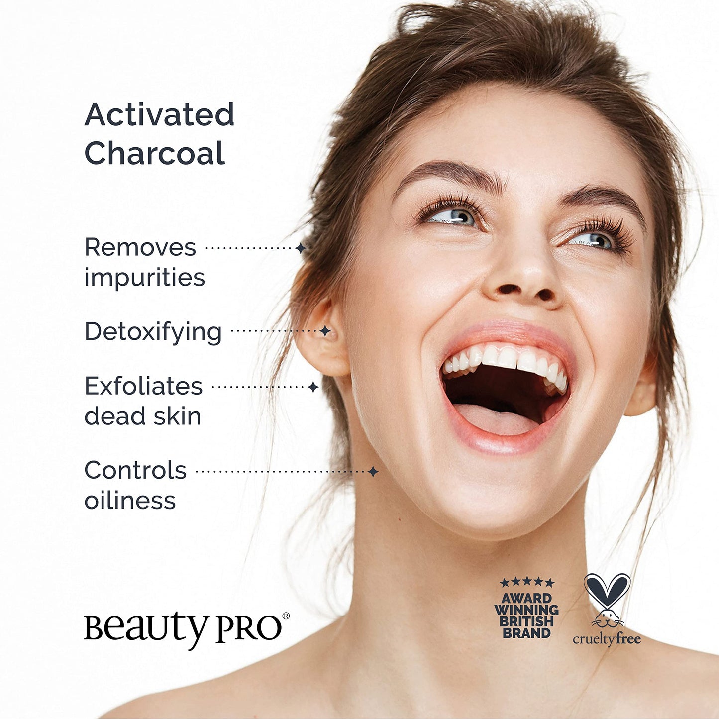 BEAUTYPRO BLACK PEEL Off Charcoal Mask 40ml Tube | Peel Off Face Masks with Activated Charcoal, Gingko Biloba, Tea Tree, & Lemon | Targets Blackheads & Pores |