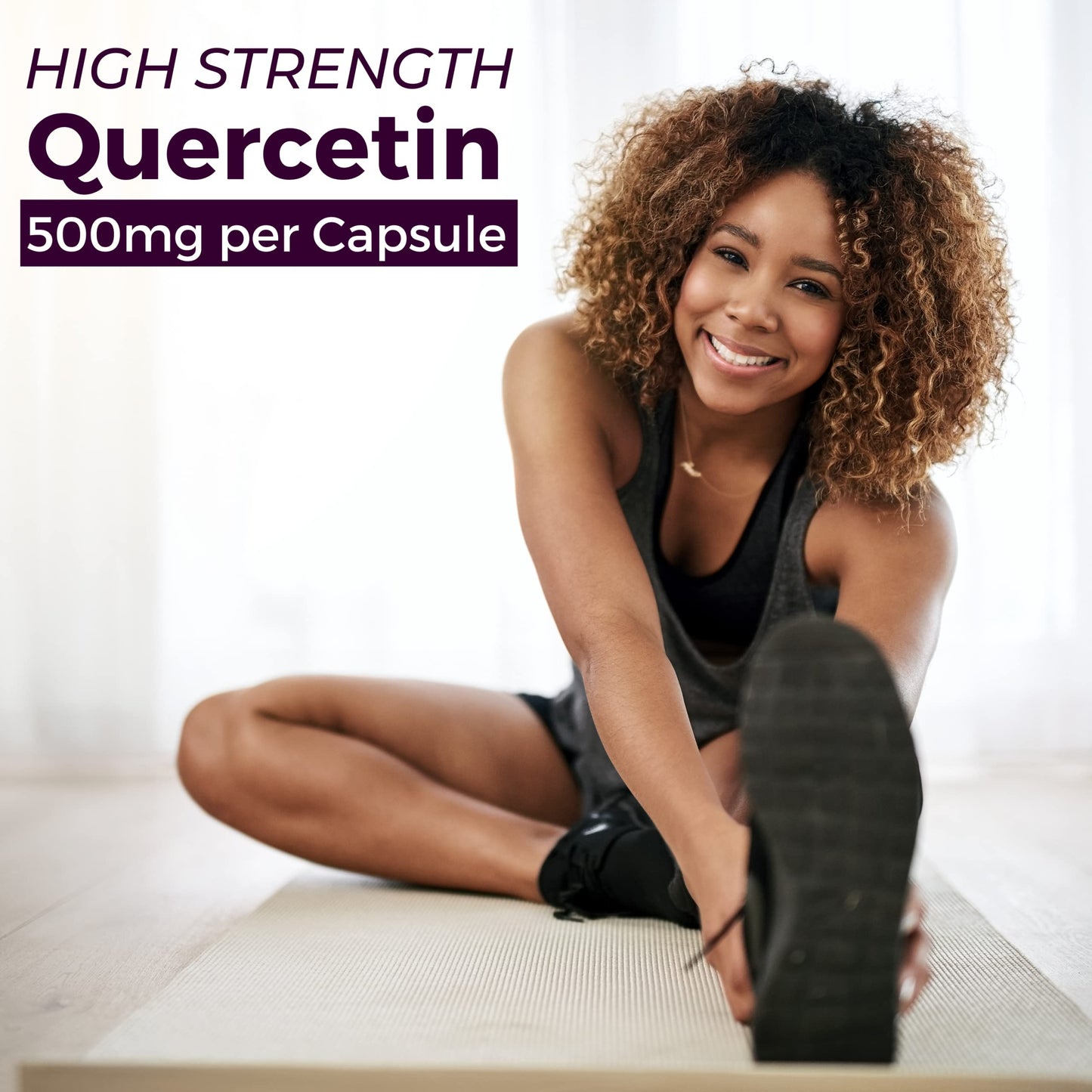 Quercetin 500mg - High Strength Antioxidant Immune Support Pure Quercetin Supplement, One a Day Formula – Easy to Swallow - 60 Vegan Capsules - 2 Month Supply - Made by Nutripact