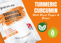 PuroSure Purosure Organic Turmeric (Curcuma Longa) Capsules High Strength and Organic Black Pepper with Active Curcumin with Organic Ginger - 120 Vegetarian and Vegan Organic Capsules