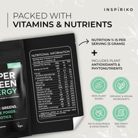 Super Greens Powder with 17 Superfoods – Green Powder Superfood Made with Organic Clean Greens and Superfood Powder. Pair Green Superfood Powder with Green Juice Or Smoothie Mix. Made by Inspiriko