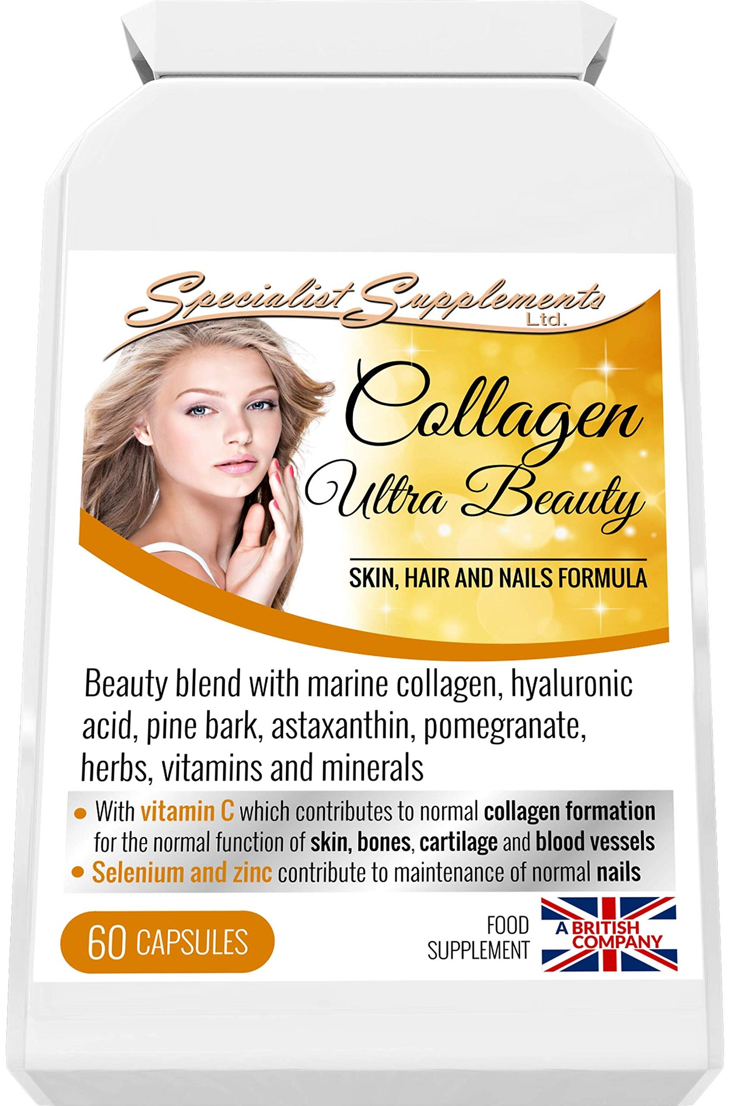 Specialist Supplements Collagen Ultra Beauty Marine Collagen, Hyaluronic Acid, Vitamin, Mineral, Herbal and Nutrient Complex