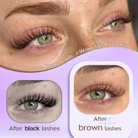 Goddvenus Brown Cluster Lashes Kit Individual Eyelashes For Clean Makeup Wispy Eyelash clusters 132pcs C Curl Fluffy lashes individual cluster Kit Light Hair DIY Lash Extension Kit