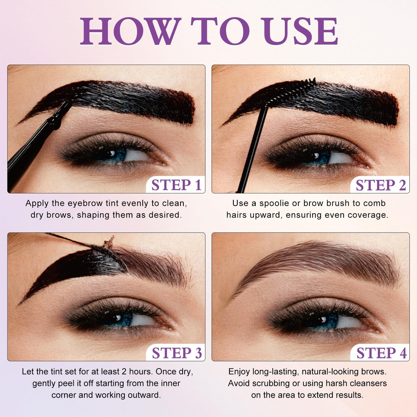 Shengqialun Peel Off Eyebrow Tint, Brow Tattoo Peel Off, Waterproof Eyebrow Gel & Long-Lasting Natural Color, Eye Brow Dye for Defined Brows, Smudge-Proof Up to 3 Days for Daily Use(Black Brown)