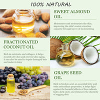Veroa 【100Ml*3Pcs】VEROA Body Oil 100% Almond Oil & Grapeseed Oil & Pure Coconut Oil Set,Natural and Cold Pressed Body Oil for Women,Suitable for Skin, Hair, Massage,Hydrating and Nourishing