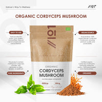 Organic Cordyceps Sinensis Powder 100g – Pure Cordycipitaceae Mushroom – Resealable and Recyclable Pouch – by Alpha01