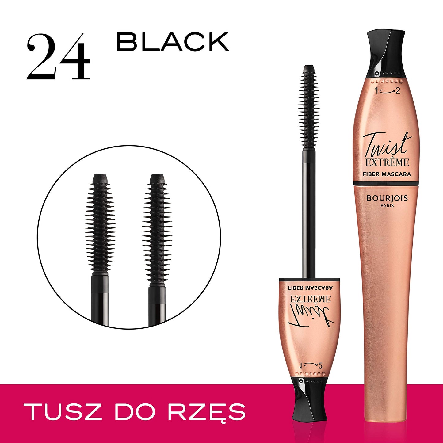 Bourjois Paris Mascara Twist Up Extreme Fiber Mascara - 8 ml|24 Black,73993,8ml