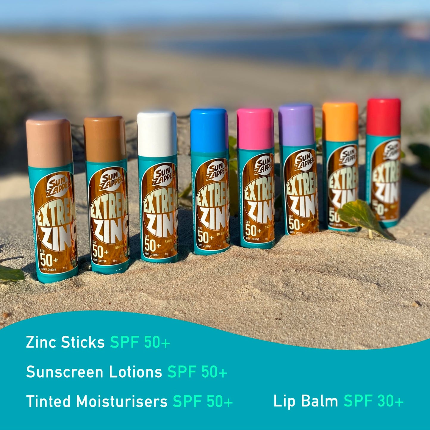 Sun Zapper Zinc Stick - Tan, Light Skin Sunblock SPF50+ Zinc Sunscreen Stick Made in Australia