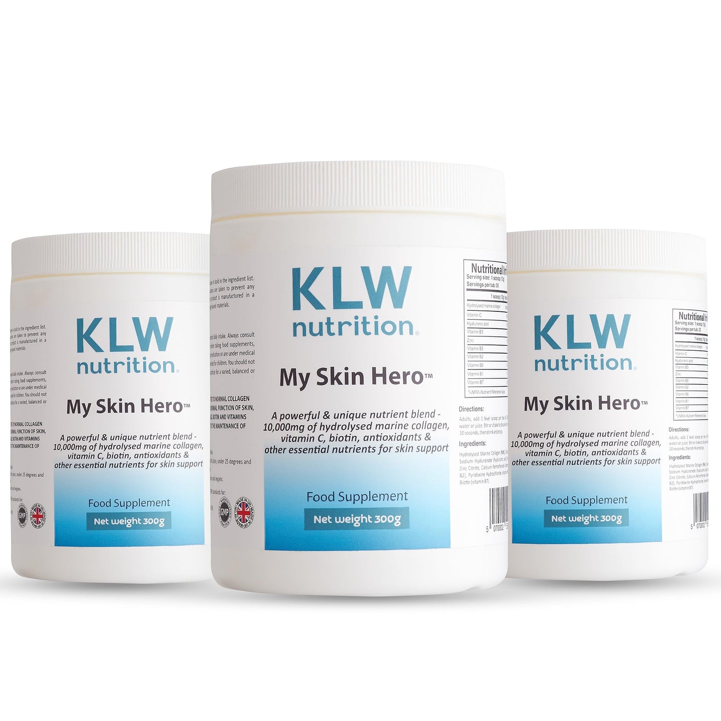 KLW Nutrition Marine Collagen Powder 10,000mg - with Vitamin C, Zinc, Biotin, Hyaluronic Acid - No fillers, sweeteners or additives - Healthy Skin & Joints - Formulated by an Award-Winning Nutritionist