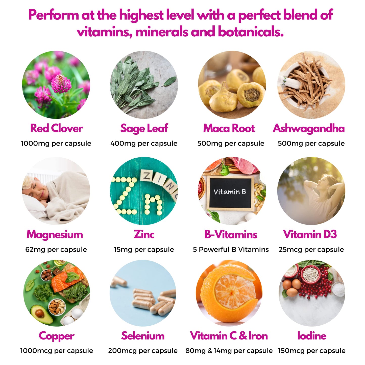 Meno Pact Support Complex - Perimenopause & Menopause Supplement for Women - 17 Active Ingredients - Formulated by Women’s Health Experts - High Strength Formula - 60 Vegan Capsules - Nutripact