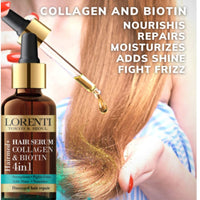 Lorenti Hair Serum Collagen Biotin 4 in 1 | Nourish & Thickening Oil | Damage Hair Repair Unisex 50ml