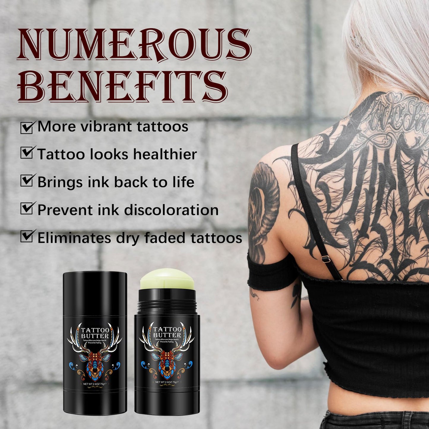 ThamGlow Ultimate Tattoo Balm – Tattoo Healing Cream Aftercare Stick – Color Brightener And Enhancing Moisturizer For Old And New T-attoo