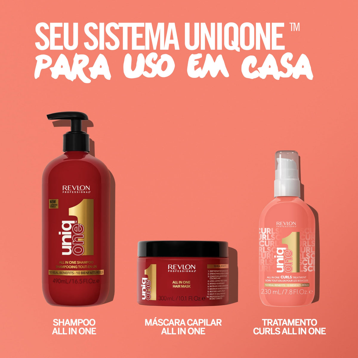 REVLON PROFESSIONAL Uniqone Curly Hair Leave-in Treatment – Multi-Benefit Hair Treatment for Curly Hair, Wavy And Coily Hair, 230 ml