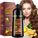 Dark Brown Hair Dye Shampoo, Hair Dye Shampoo 3 in 1 for Gray Hair Coverage Herbal Hair Dye Shampoo Natural Dark Brown Hair Color Shampoo for Women Men