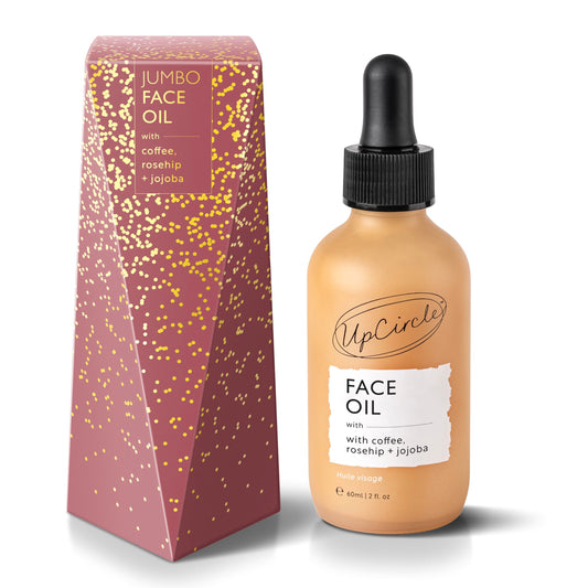 UPCIRCLE UpCircle Jumbo Face Oil With Coffee Oil 60ml - Natural Hydrating Facial Oil - Vitamin C, Rosehip Oil Fades Dark Spots + Sea Buckthorn Keeps Skin Supple - Vegan + Cruelty-Free