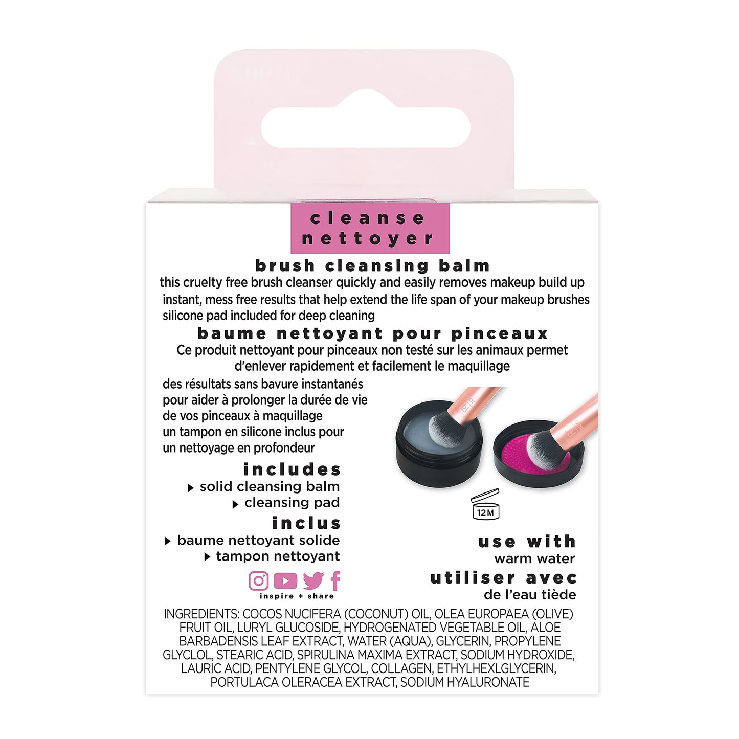 REAL TECHNIQUES Real Techniques Brush Cleansing Balm and Cleaning Mat, Mess-Free Brush Cleaner to Remove Makeup Residue, Easy Swirl & Rinse, Use with Cleansing Gel for Deep Clean, 1 Count