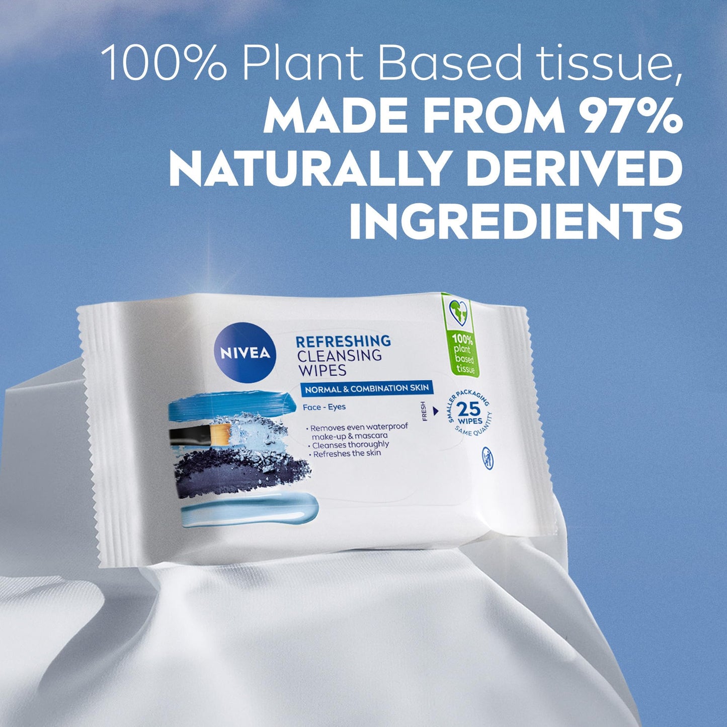 NIVEA 3 in 1 Refreshing Cleansing Wipes Pack of 6 (6 x 25 Wipes), Refreshing Make-Up Wipes with Vitamin E, Cleansing Face Wipes, Make Up Remover