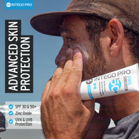 Intego Pro (SPF 50+) Sports Sunscreen | Very Water Resistant & Sweatproof Sun Cream with Zinc Oxide | Non Greasy Formula Suncream Approved by Athletes | Reef Safe, Fragrance Free, Hypoallergenic