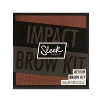 Sleek MakeUP Brow Kit, Brow Wax and Powder Kit with Tweezers and 2 Brushes, Define and Sculpt Brow with a Trazel Size Kit, Medium
