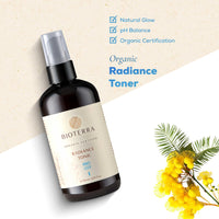 Bioterra Organic Radiance Face Tonic, Refreshing, Balance & Glow, Normal & Combination Skin, Prebiotic and Organic Essential Oils, 250 ml