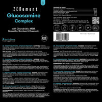 Glucosamine and Chondroitin Complex, 365 High Strength Capsules (1 Year Supply) | with MSM, Boswellia, Bamboo & Quercetin | Maintains Normal Joint Cartilage | Zenement