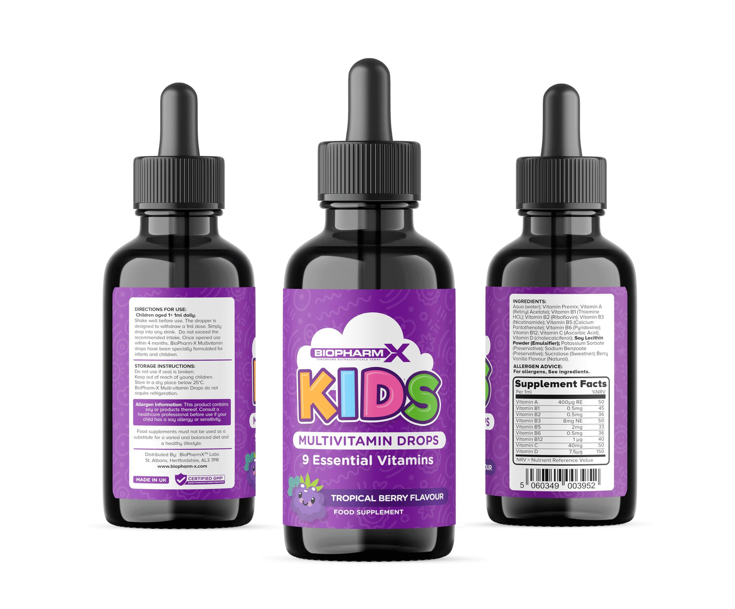 BioPharmX Kids Multivitamin Drops for Infants and Children