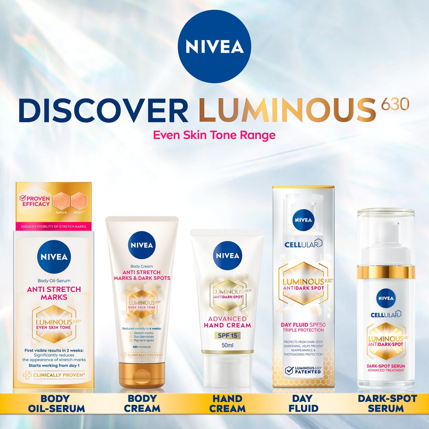 NIVEA Luminous 630 Body Oil Serum Anti Stretch Marks (100ml), Skincare Serum with Luminous 630 Visibly Reduces Stretch Marks in 2 weeks, Starts Working From Day 1