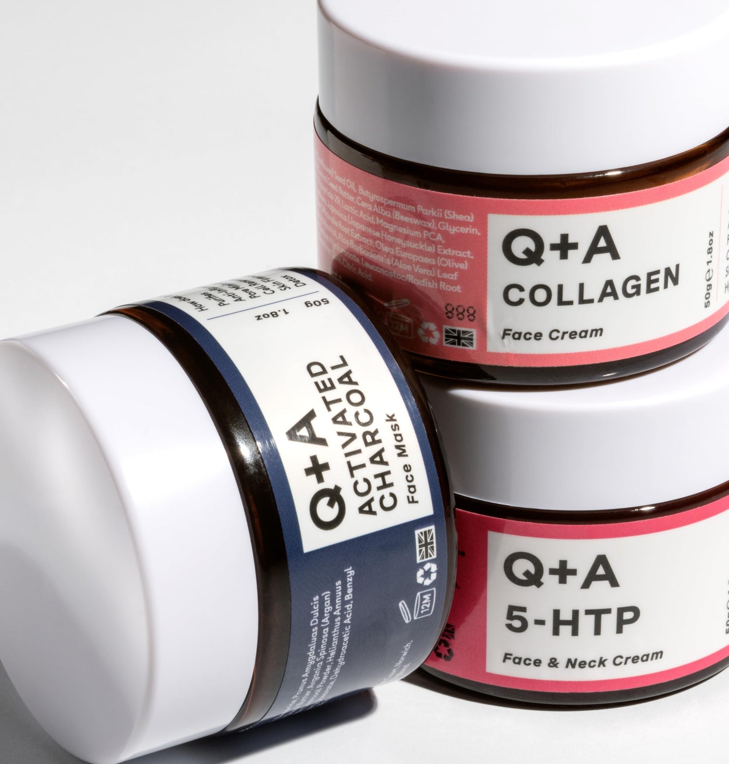 Q+A Collagen Face Cream. A vegetarian, seaweed derived Collagen cream for ageing skin, anti ageing with natural seaweed derived Collagen, and Shea Butter for Ultimate Hydration. 50g/1.8oz