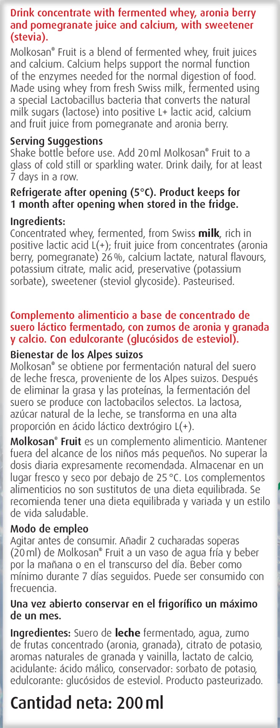 A.Vogel Molkosan Fruit Digestion 200ml | Provides gut health support | Suitable for Vegetarians