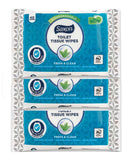 Toilet Tissue Wipes Biodegradable, Normal/Sensitive, Fresh and Clean with Micellar Water - Fine To Flush (3 Pack - 120 Wipes) (Normal)