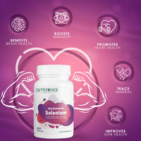 AMBROSIAL Ambrosial Selenium Supplements - 120 Tablets, 200 mcg L-Selenomethionine, Gluten Free, Vegan Hair, Skin and Nail Vitamins with Trace Minerals for Healthy Immune System, Supplement for Men & Women