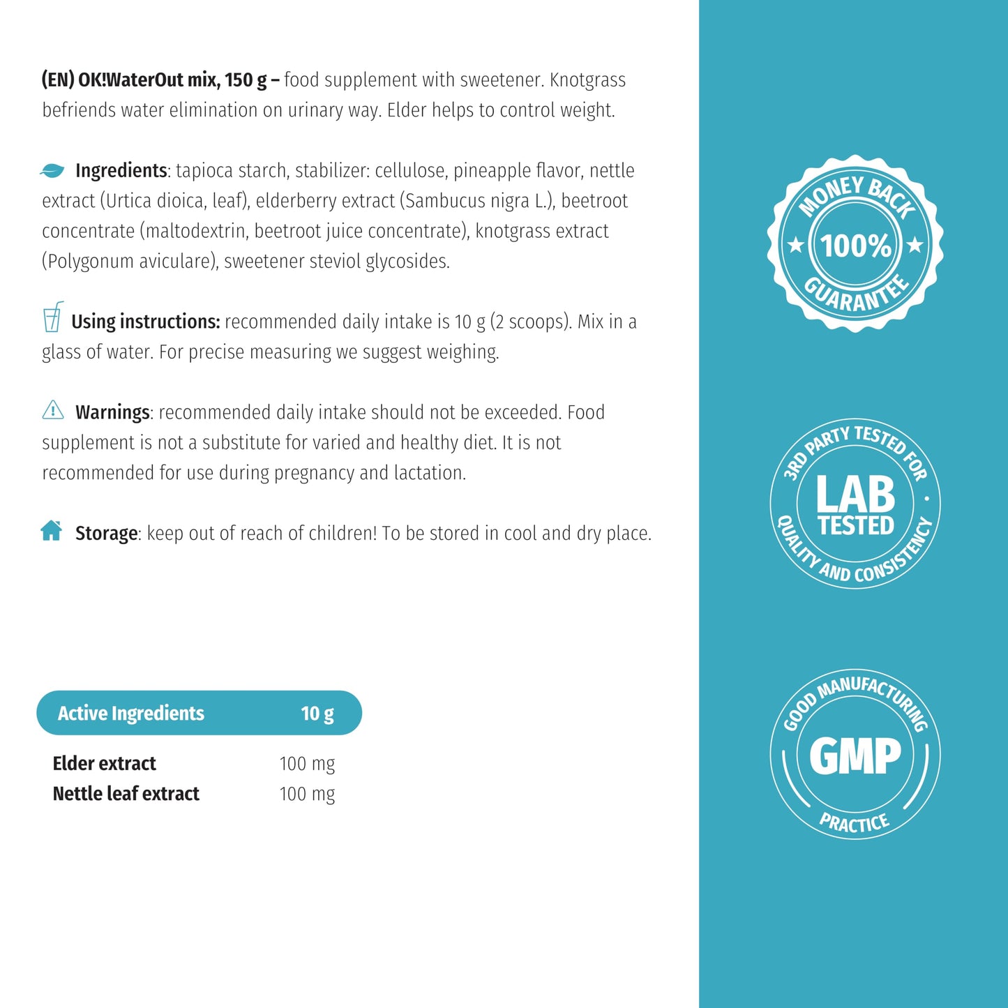 Nature's Finest by Nutrisslim OK!Body Lift - Hydrolyzed Marine Collagen Powder Naticol (5000mg) for Skin Elasticity, Reduce Water Retention - Skin Lift Effect