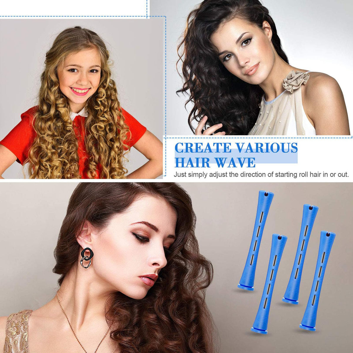 SKJAXF 40 Pcs Perm Rods, 0.35 Inch Perm Rollers with 40 Pcs Perm Papers 1 Rat Tail Comb, Home Perm Kit for Women for Natural Hair Long Short Hair Styling Tool Hair Curlers