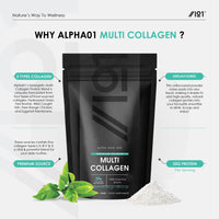 Multi Collagen Protein Powder (100g) - Types I, II, III, V & X - Hydrolyzed Grass Fed Bovine, Wild Caught Fish, & Free-Range Chicken & Eggshell Collagen. Non-GMO, Halal.