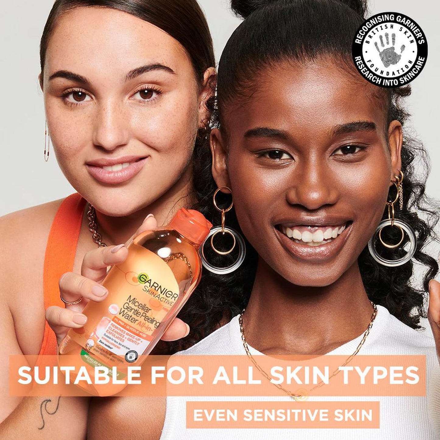 Garnier All-in-1 Micellar Water, Removes Make-Up, Cleanses, Exfoliates & Boosts Glow, Suitable for Face + Lips + Eyes, 1% PHA & Glycolic Acid, Vegan, Gentle Peeling, 400ml
