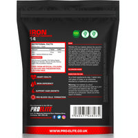 Iron Tablets High Strength 14mg - 365 Tablets - Vegan Iron Energy Tablets for Tiredness and Fatigue - High Absorption Iron Supplements for Women and Men - Made in The UK by PROELITE