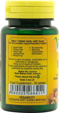 Veganicity Liver Kind : One-a-Day Multi Nutrient Supplement for Liver Support : 30 Tablets