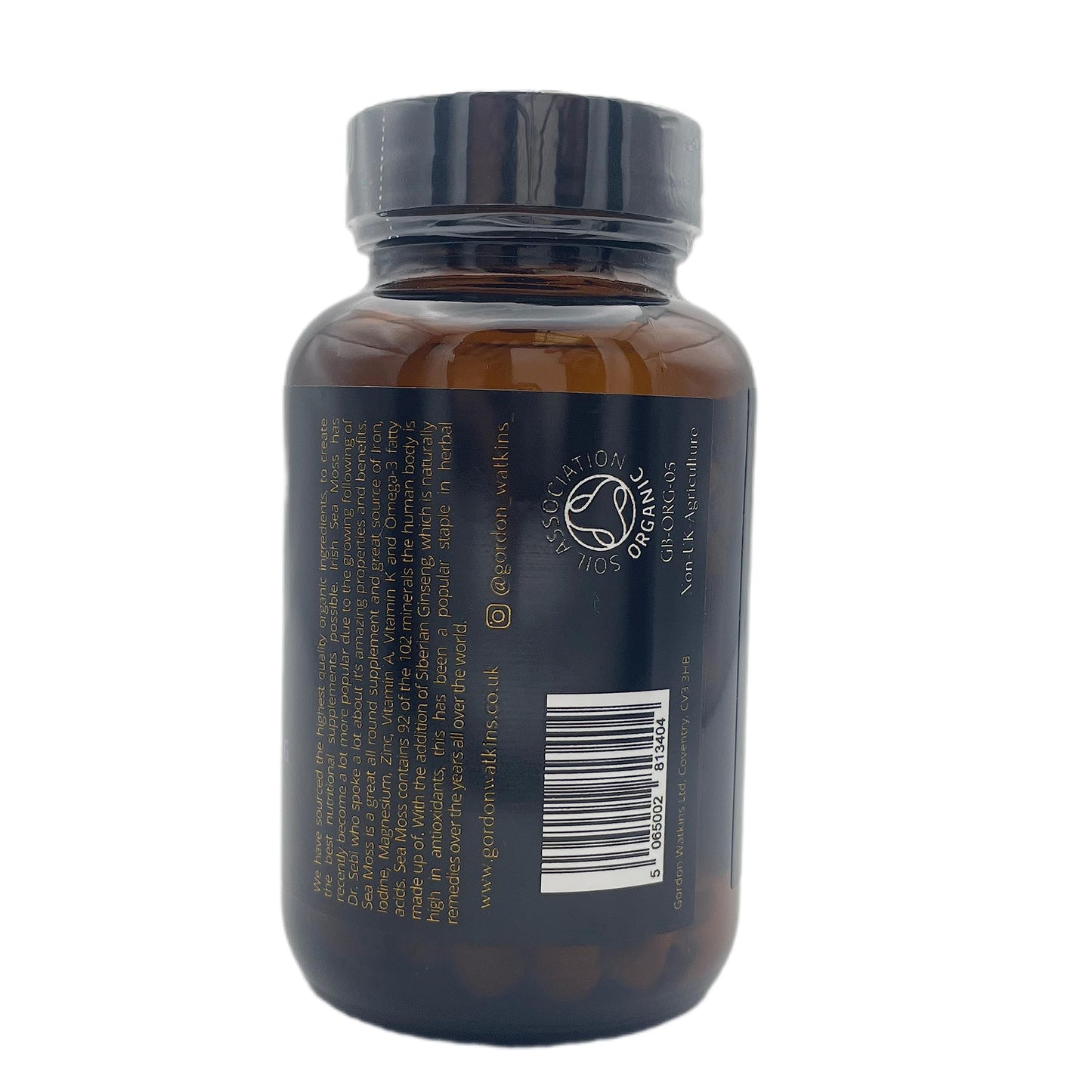 Organic Irish Sea Moss Capsules | 60 Vegan Capsules | GMO Free | Gordon Watkins Exclusive Botanical Blend (Ginseng)