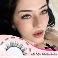 Goddvenus Wispy Lash Clusters Natural Eyelashes Individual C Curl 260pcs Manga Look Up + Bottom Eyelash Extensions for DIY Lash Extension at Home