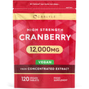 Cranberry Tablets 12,000mg | Supplements for Women | 120 Pills | Vegan | by Carlyle