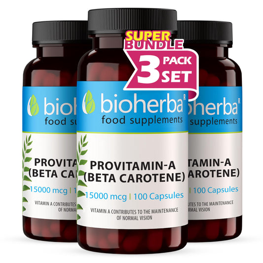 Beta-Carotene 300 Capsules 15000 mcg - High-Potency Provitamin A for Skin and Immune Health by BIOHERBA
