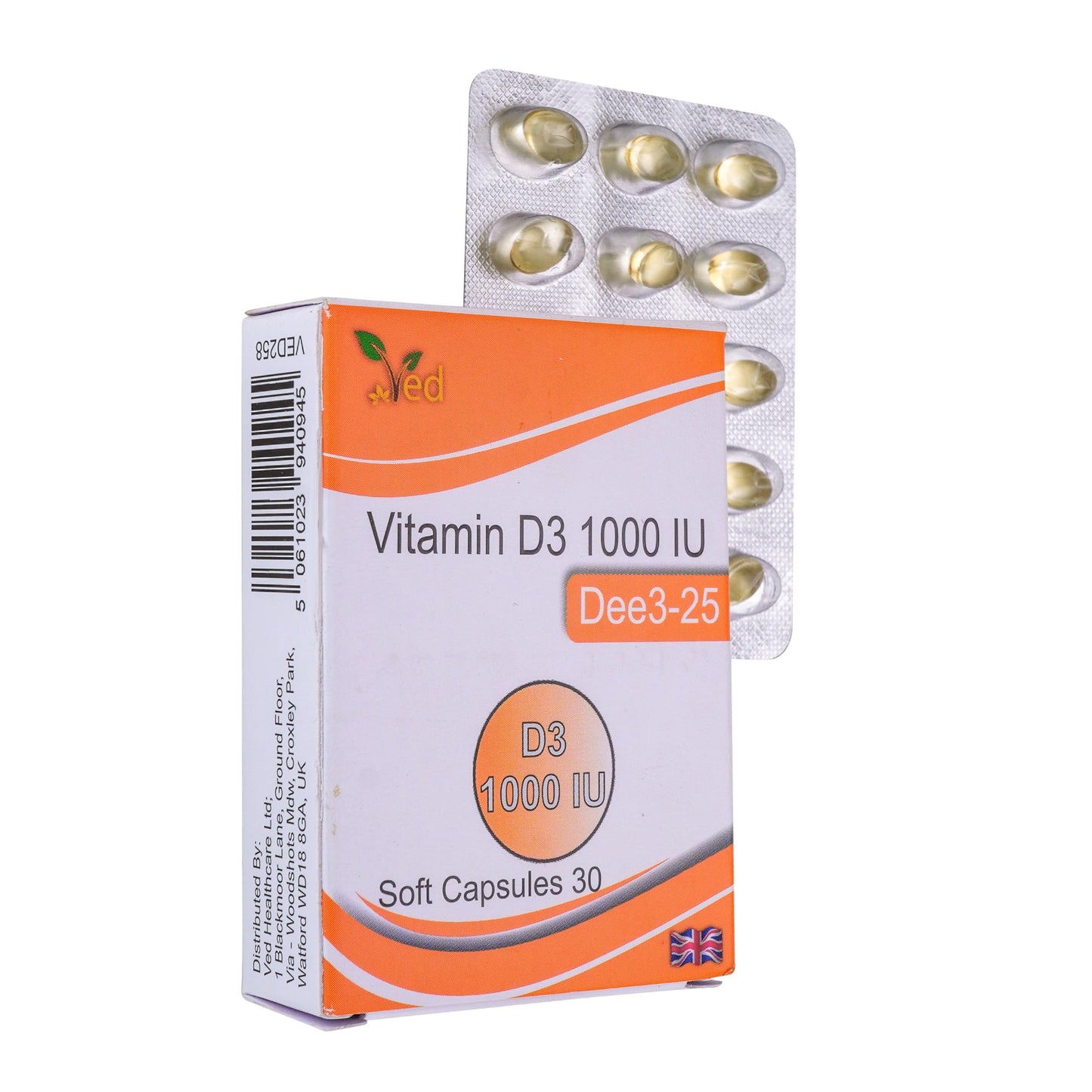 VED Vitamin D3 1000 IU SOFTGEL | 30 Days Supply
