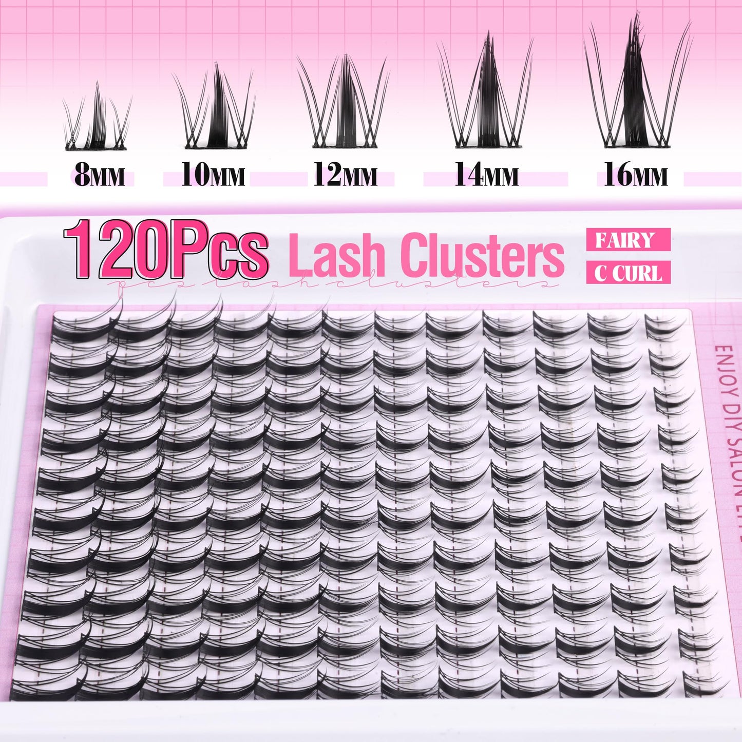 Manga Lash Clusters Kit Spiky Cluster Eyelash Extensions Kit Anime Lashes Individuals Dramatic Lash Extensions Kit DIY at Home 8-16MM Cluster Lashes Kit with Bond and Seal Waterproof and Tweezers