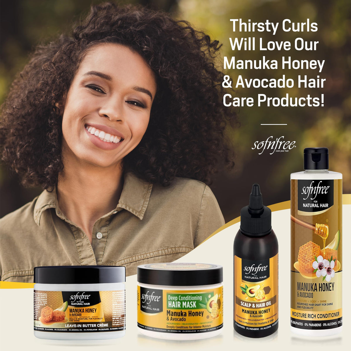 SOF N' FREE SofN'Free - Manuka Honey Scalp & Hair Oil, 100 ml