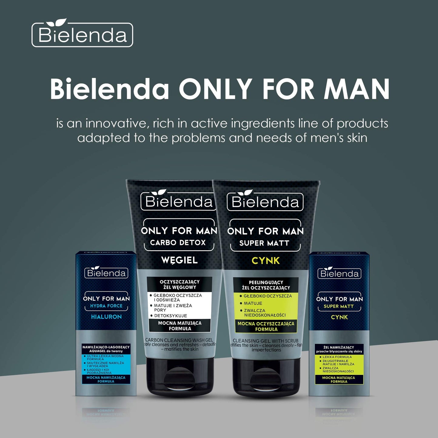 Bielenda Only For Men - Ultra-Light Formula Regulates Sebum, Matifies The Skin Shrinks Pores And Reduces Shine Of The Skin - Only For Men Gel Super Mat - 50 ml
