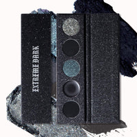 FANFALUV Black Smokey Eyeshadow Palette Makeup,5 Colors Black Silver Gray Blue Eye Shadow Pallets For Women,Long Lasting,Waterproof and Blendable,Highly Pigmented Gothic Makeup Matte For Halloween gifts