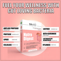 Tresible Trèsible Nutra Digest Probiotics for Women Gut Health (Pack of 3) - Veg Probiotic for Flat Belly & Bloat Control, Women's Probiotics, Multistrain Digestive Enzymes with Probiotics, 12 Weeks Supply