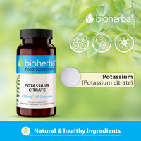 Potassium Citrate 450 mg - 100 Capsules for Electrolyte Support Strength and Energy by BIOHERBA