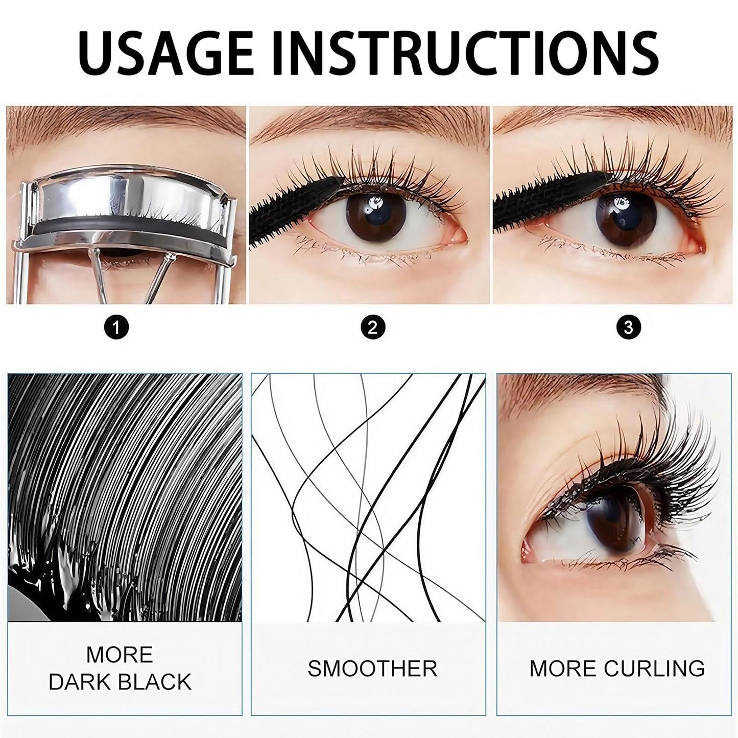 Mascara for Women – Black Volumizing Mascara Makeup for Older Women with Thinning Lashes, Waterproof, Hypoallergenic & Sensitive Eyes