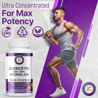 Quercetin with Bromelain, NAC and Zinc - Powerful Quercetin Blend - 2230mg per Serving - Immune & Respiratory Support - Non-GMO, Gluten-Free, Vegan - 120 Veggie Caps