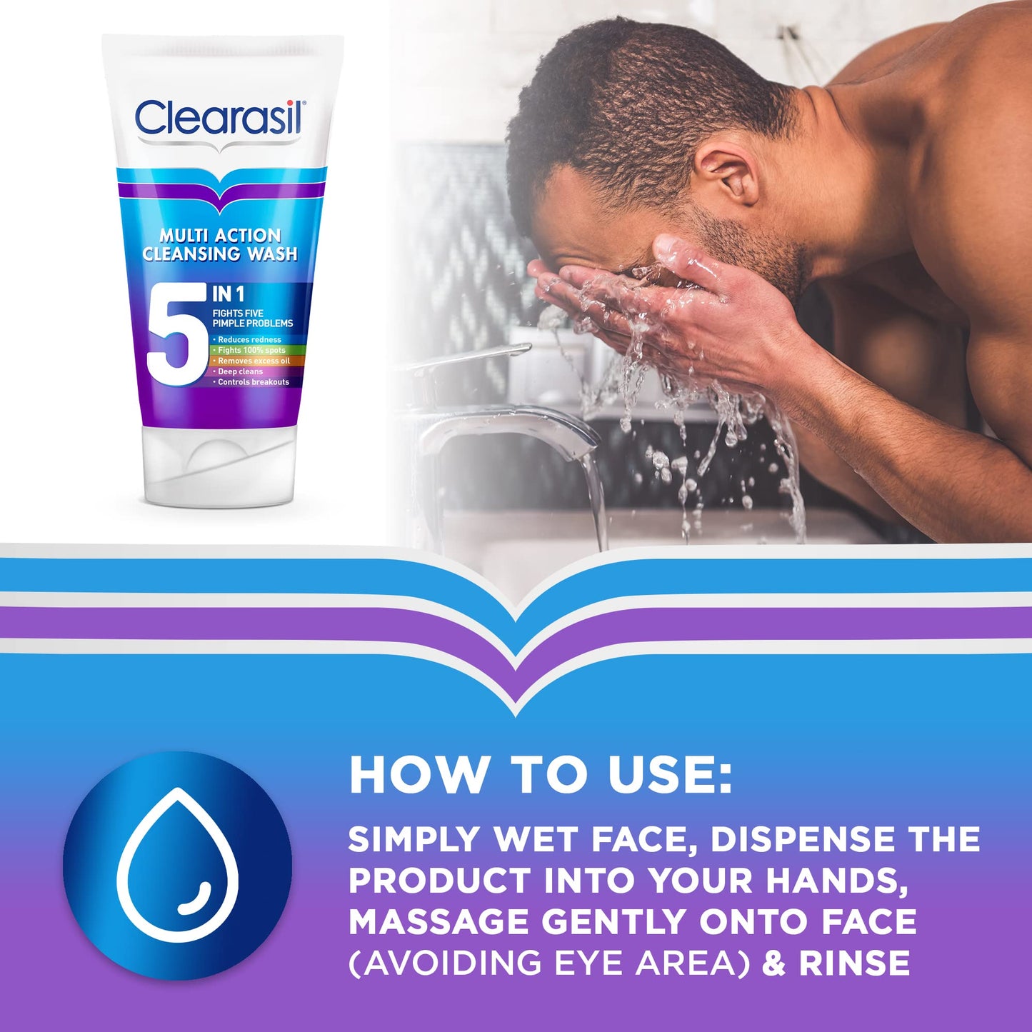 Clearasil Ultra 5 in 1 Face Wash (Pack of 3 x 150 ml)